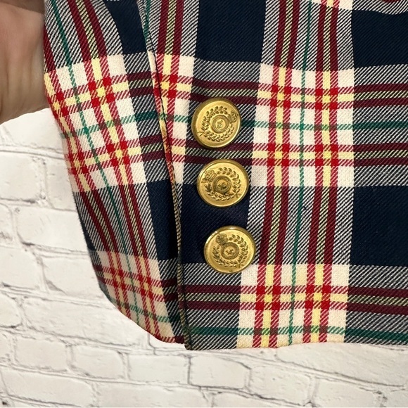 Vintage Liz Claiborne Red White navy blue Blazer Classic Suit Jacket size 8 P - Picture 8 of 8